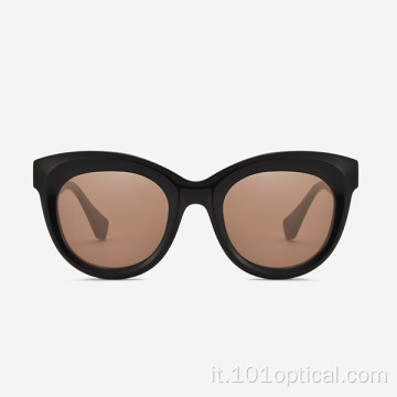 Occhiali da sole da donna tondi in acetato Cat Eye